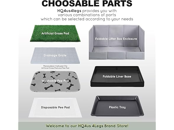 HQ4US 4LEGS Dog Grass Pad with Tray