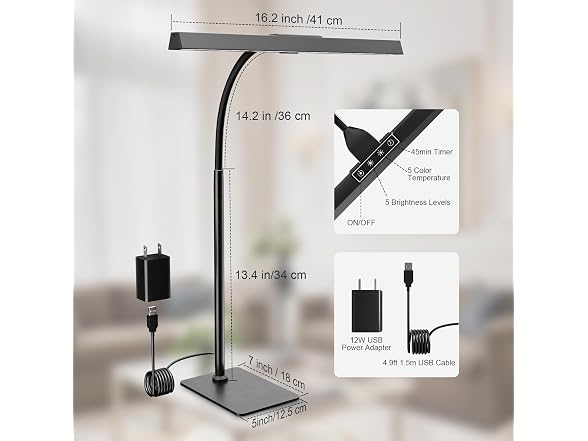 12W LED Desk Lamp for Home Office