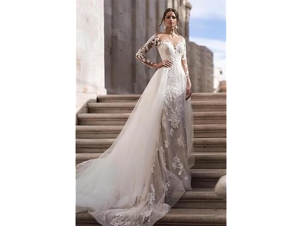 Dream Wedding Lace Wedding Dresses for Woman Long V-Ne