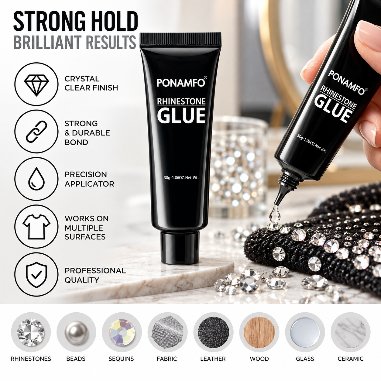 Rhinestone Glue for Nails and Crafts, 30g - Gallery 4