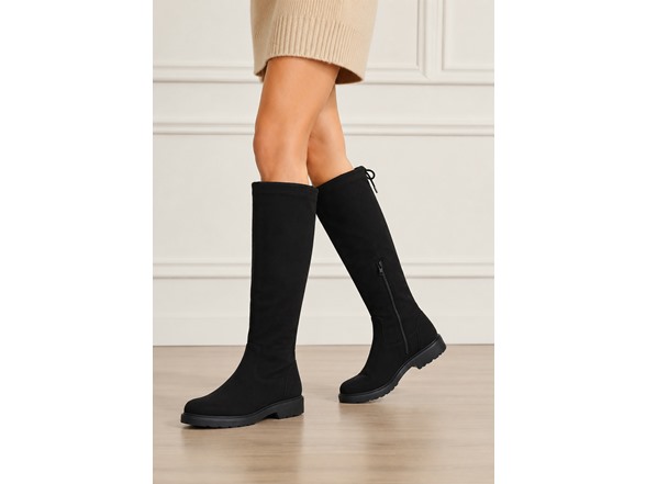Goat Suede Stretch Tall Boots