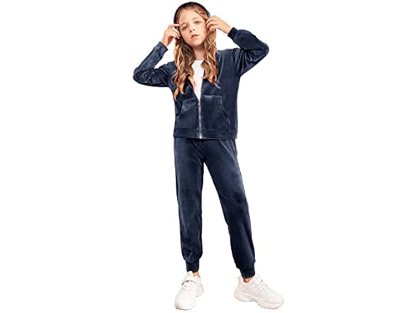 2 Piece for Girls Velour Tracksuit