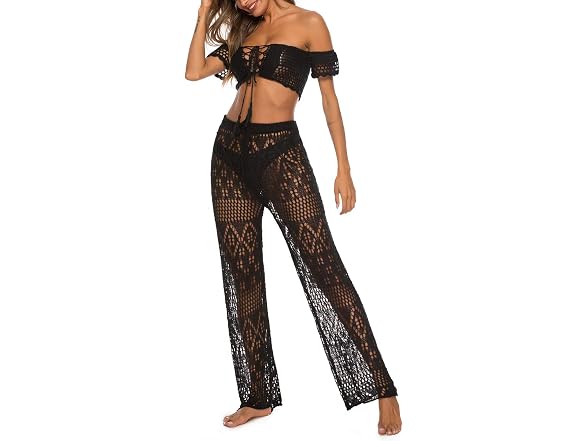 Kistore Women (XL) Crochet Coverup Pants Up Pants
