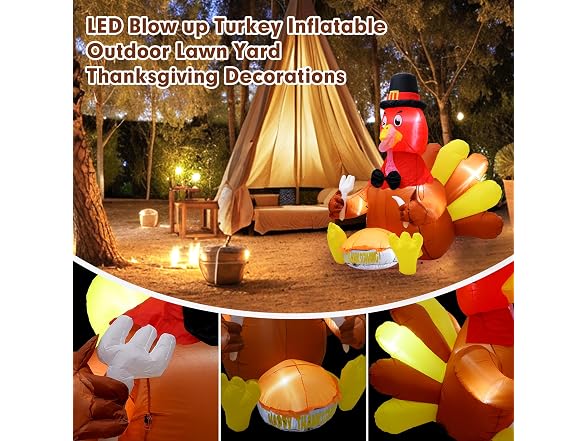 6' Inflatable Turkey Yard Decoration