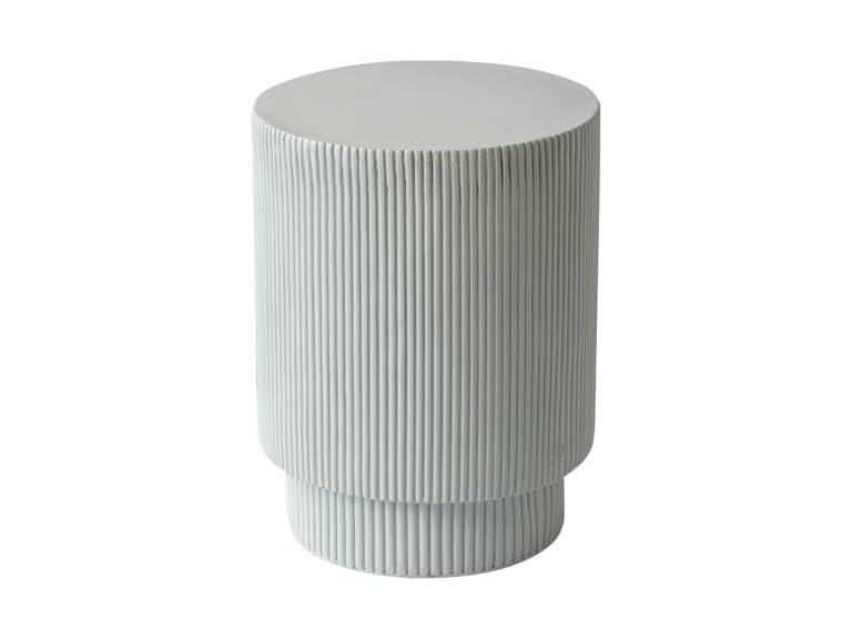 LeisureMod EST14LGR Eden Round Side Table Light Grey