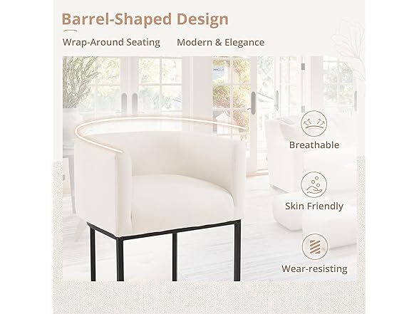 2 Beige Counter Height Bar Stools