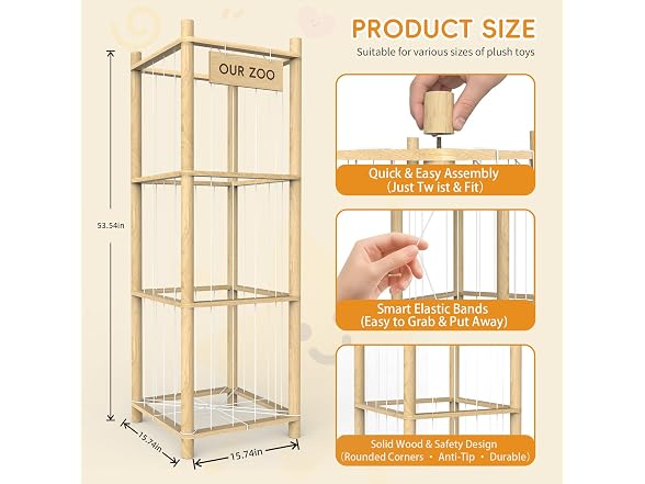 POOSIDE Stuffed Animal Storage Organizer