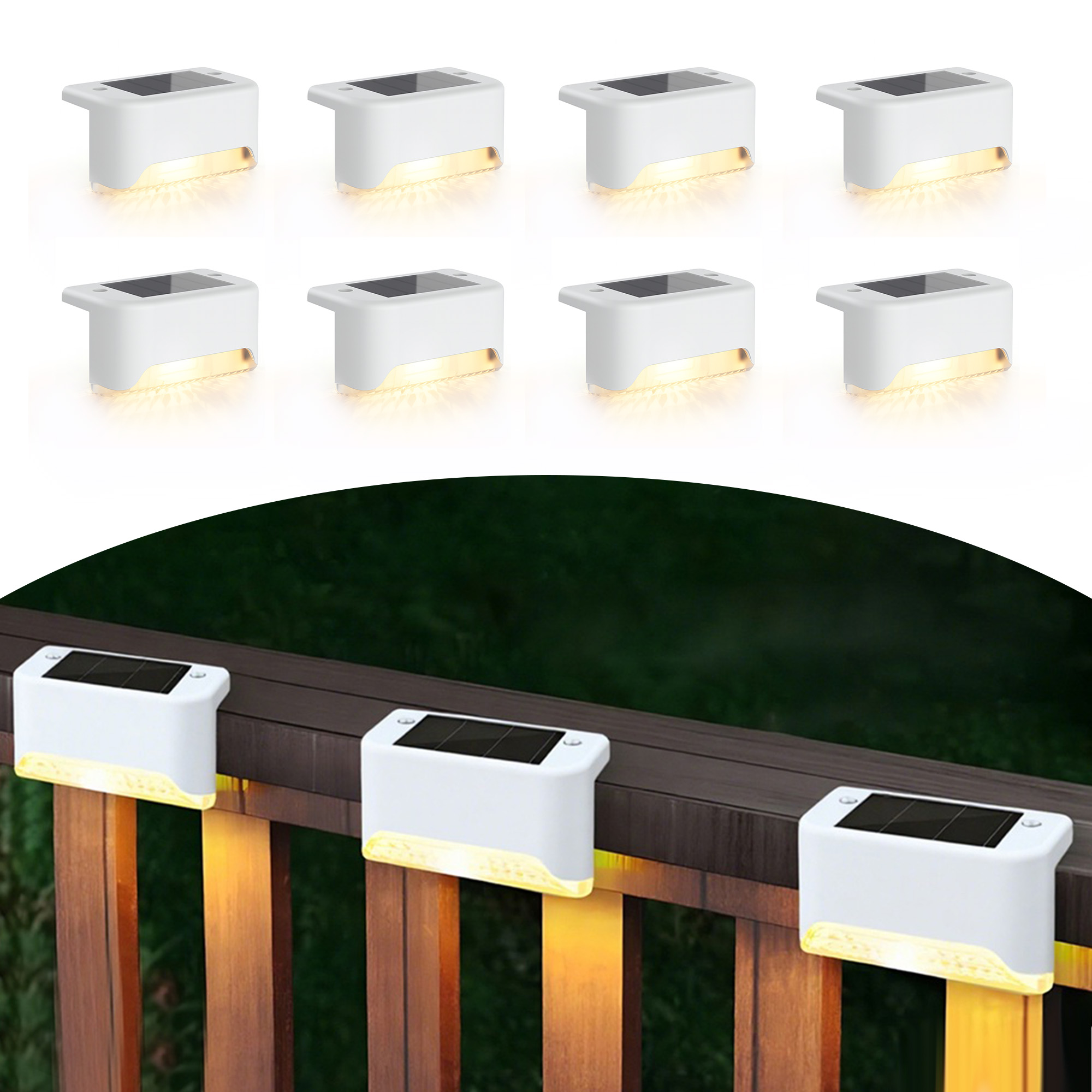 8-Pk Solar LED Deck & Step Lights- Choose Color - Gallery 32