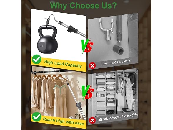 Krimeely Telescoping Clothes Reach Pole