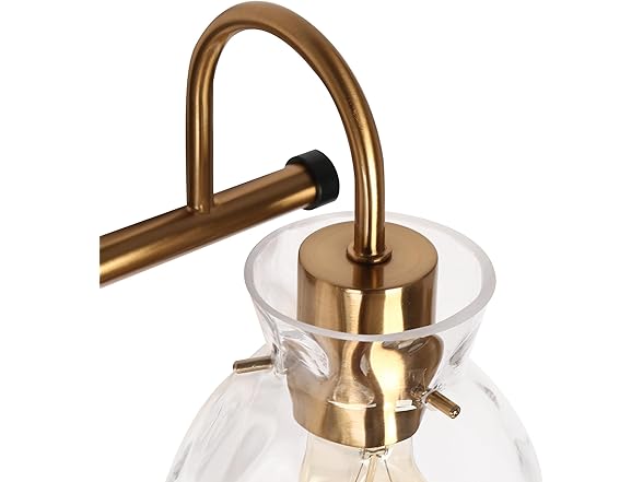 KSANA Black Gold Bathroom Light Fixtures, 3 Light