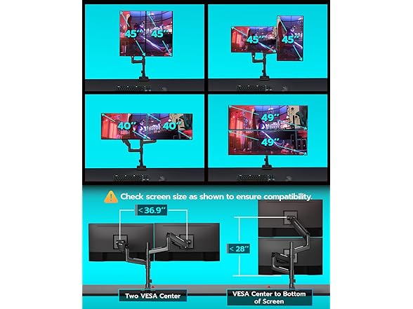 Vertical Dual Monitor Mount | 17-49In Ultrawide