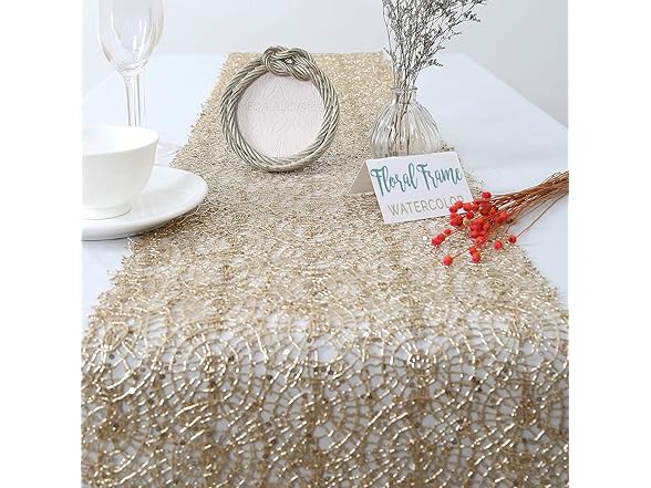 2 Pieces Mesh Sequin Table Runner