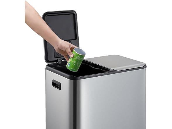 MOVECOM 16 Gallon Dual Compartment Kitchen Trash Can