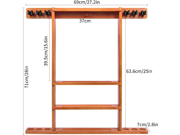 Pool Stick Holder, Wall Mount Pool Cue Rack 