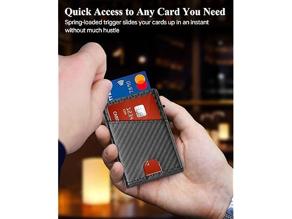 WELLNEC Mens Pop Up Wallet