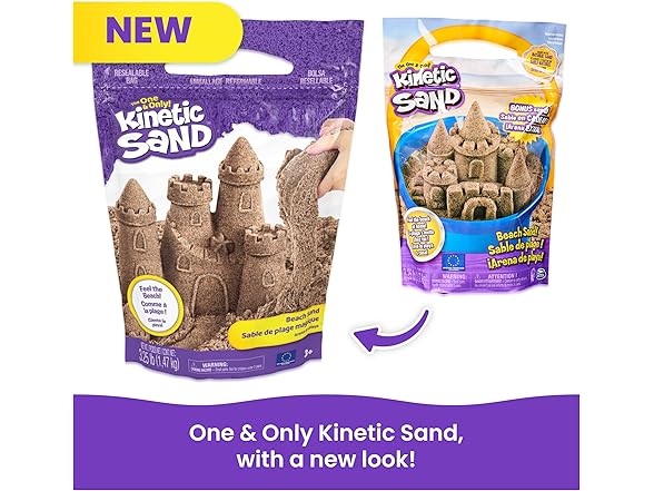 Kinetic Sand, 3.25lbs Beach Play Sand