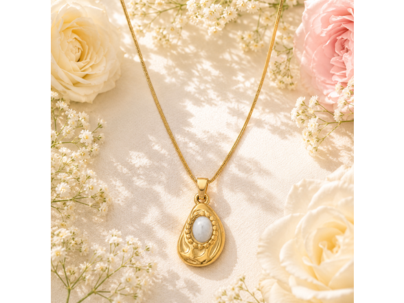 18K Gold Plated Pearl Accent Necklace