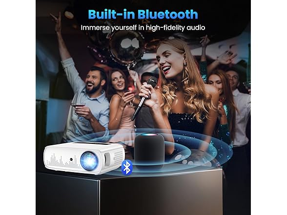 490ANSI Native 1080P WiFi Bluetooth Projector