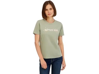 $9.99, Was $29, 65% Off! Spyder Womens Floral Wordmark Logo Graphic T-Shirt dealfomo