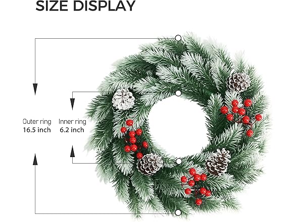 Pinkpum Christmas Wreath for Front Door