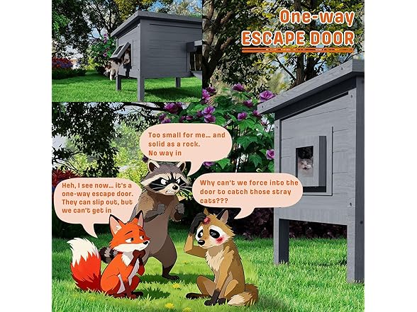 BRIOPAWS Grey Dual Insulated Outdoor Cat House Grey