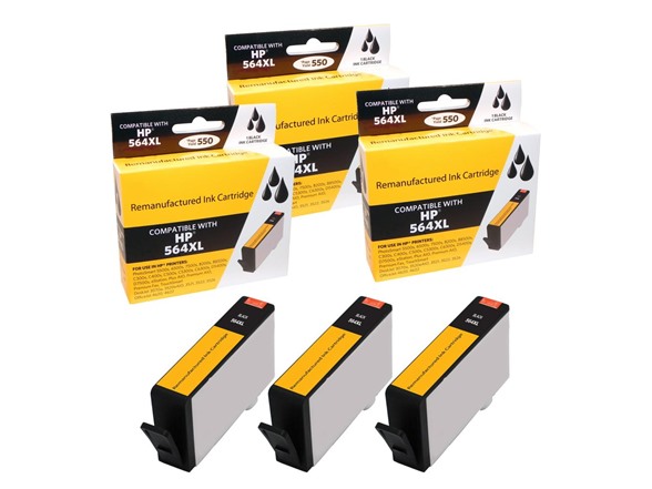Compatible HP 564XL Ink Cartridge Combo Pack (3 Black)