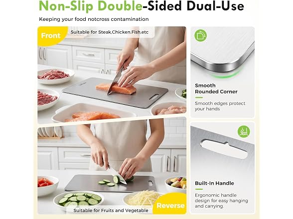 HEIAT 100% Titanium Cutting Board Set of 3