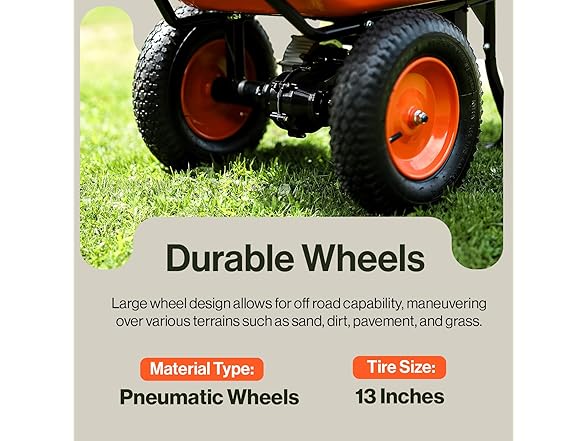 SuperHandy Electric Wheel Barrow - 330lbs Max Load