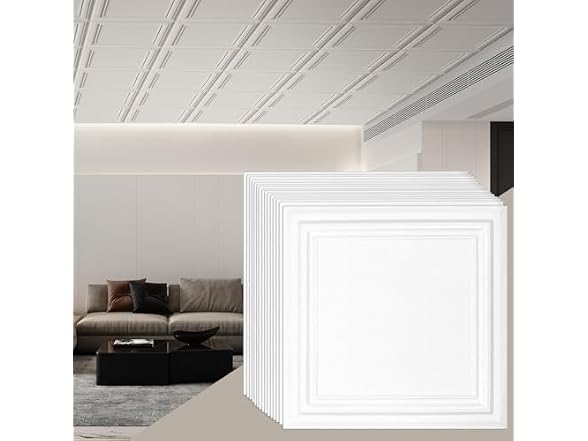 Ceiling Tiles, 96-Pack 20 x 20 in, Drop Ceiling