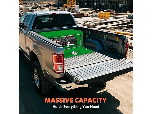 MOVECOM Steel Heavy Duty Truck Bed Tool Box  Green
