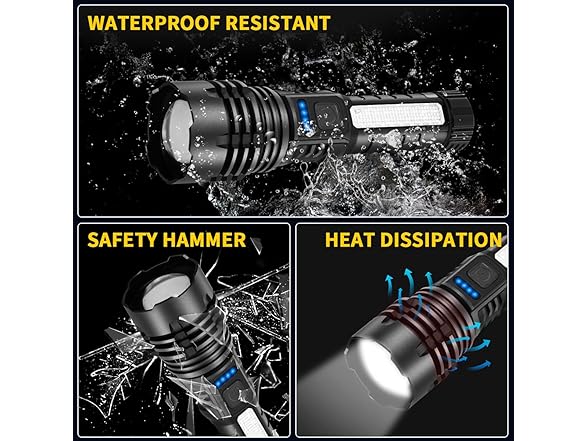 ZioeYiue Rechargeable Flashlights 4-Pack