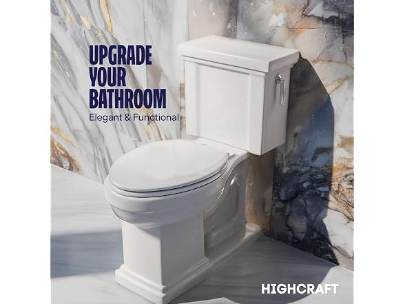 HIGHCRAFT Elongated Molded Wood Toilet Seat