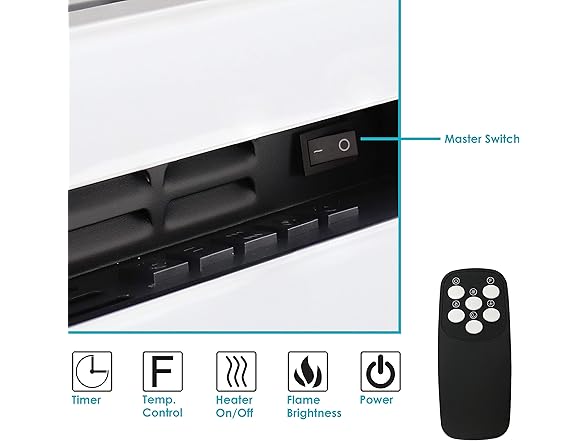 Sunnydaze 50" White Indoor Electric Fireplace Insert