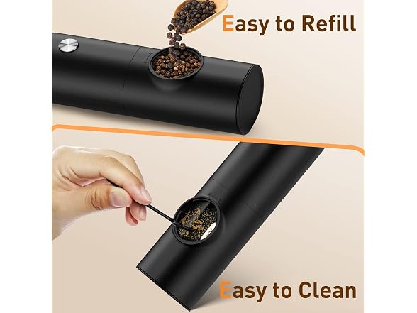 FRTONYI Salt and Pepper Grinder Set, Black