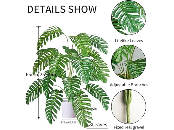 2pcs Artificial Palm Tree