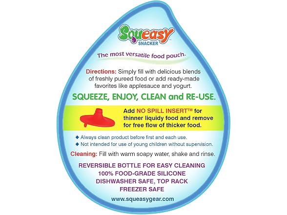 Squeasy Gear Snacker, Aqua Blue, 6