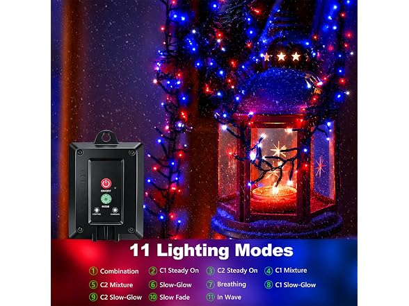 Forlivese 20FT 200LED Solar Christmas String Lights