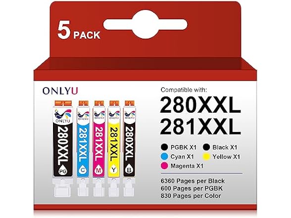 ONLYU Canon Ink 280XXL and 281XXL Cartridges
