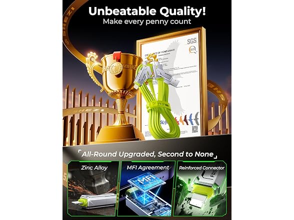 SHEZI [Apple MFi Certified] 4-in-1