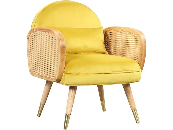SPOFLYINN Upholstered Rattan Chair