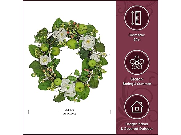 National Tree Company 24" Artificial Spring Wreath with Roses