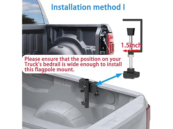 JUYEER Pickup Truck Flagpole Mount in Bed