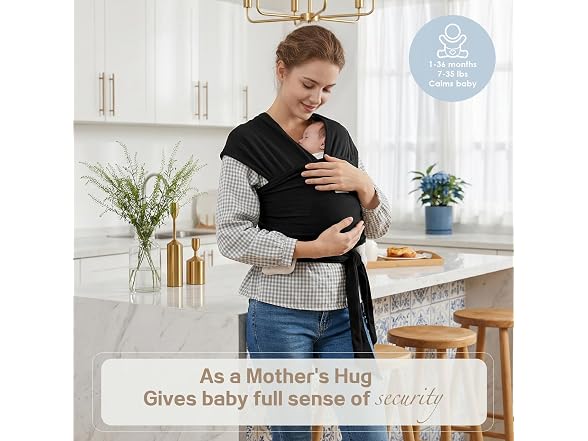 Shiaon Baby Wrap Carrier, 7-35lbs