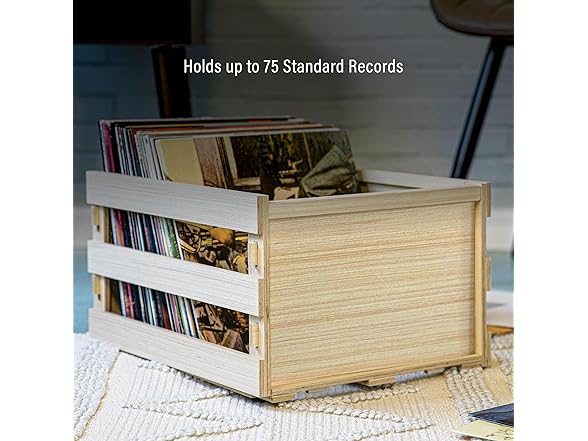 Crosley AC1050A-BB Vinyl Record Storage Wood