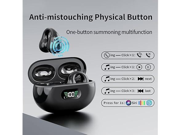 gidosha Open Ear Clip Bone Conduction Headphones
