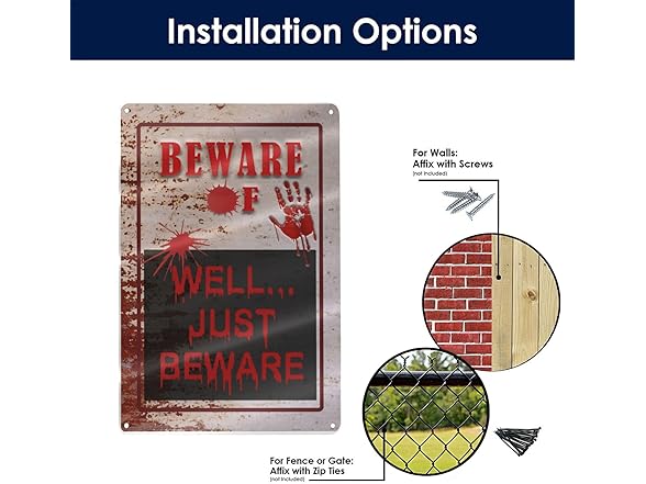 Halloween Metal Signs 12x8 2Pcs