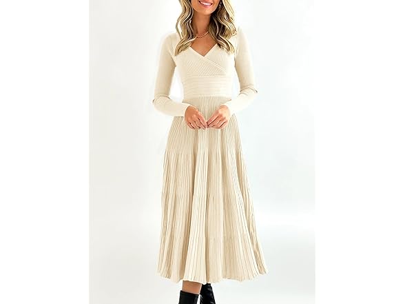 Women’s Pleated Knit Midi Dress