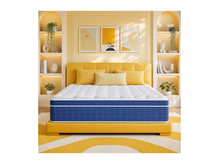 UNZIPE 14 Inch King Size Hybrid Mattress, Medium Firm