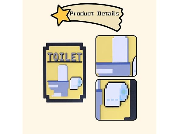 GORNZX Bathroom Fun Wooden Toilet Sign