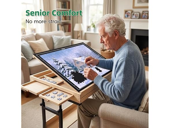 QDKGH Puzzle Table with Drawers